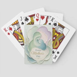 Jeu De Cartes Fête des Mères Silhouette Mère Enfant Étreinte