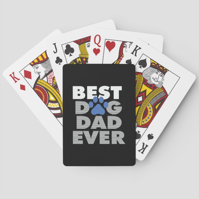 Jeu De Cartes Fête des pères Meilleur Chien Papa Jamais (dos)
