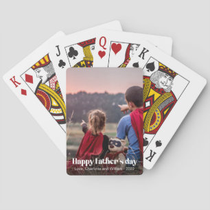 Jeu De Cartes Fête des pères photo personnalisée de typographie