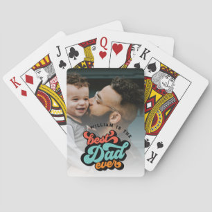 Jeu De Cartes Fête des pères photo Retro Super Best Papa Ever