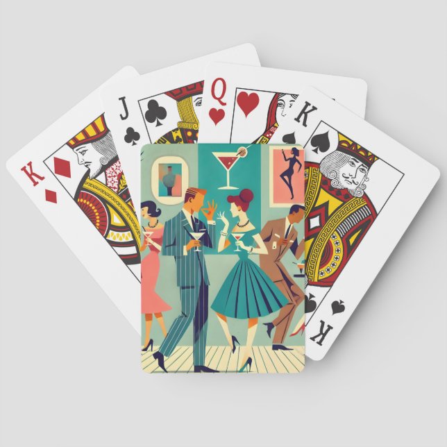Jeu De Cartes Fête Moderne Du Milieu Du Siècle Martini Dance (dos)