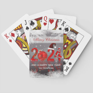 Jeu De Cartes Fête Rouge Joyeux Noël Nouvel An 2024