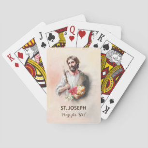 Jeu De Cartes Fête Saint-Joseph Priez pour nous Aquarelle