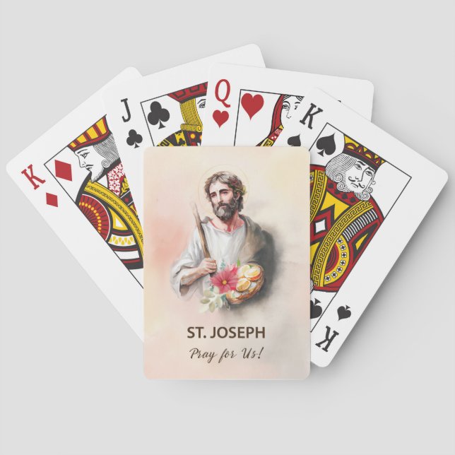 Jeu De Cartes Fête Saint-Joseph Priez pour nous Aquarelle (dos)