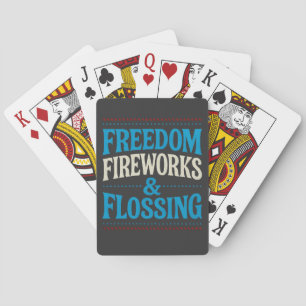 Jeu De Cartes Feu d'artifice de la liberté et dentiste dentaire 
