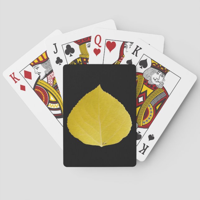 Jeu De Cartes Feuille d'Aspen jaune #5 (dos)