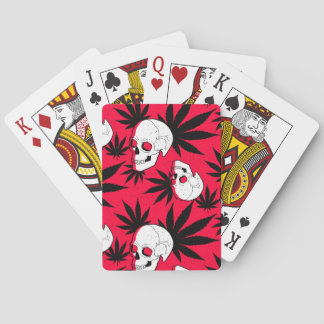 Jeu De Cartes Feuille de mauvaises herbes Plante Herbal et crâne