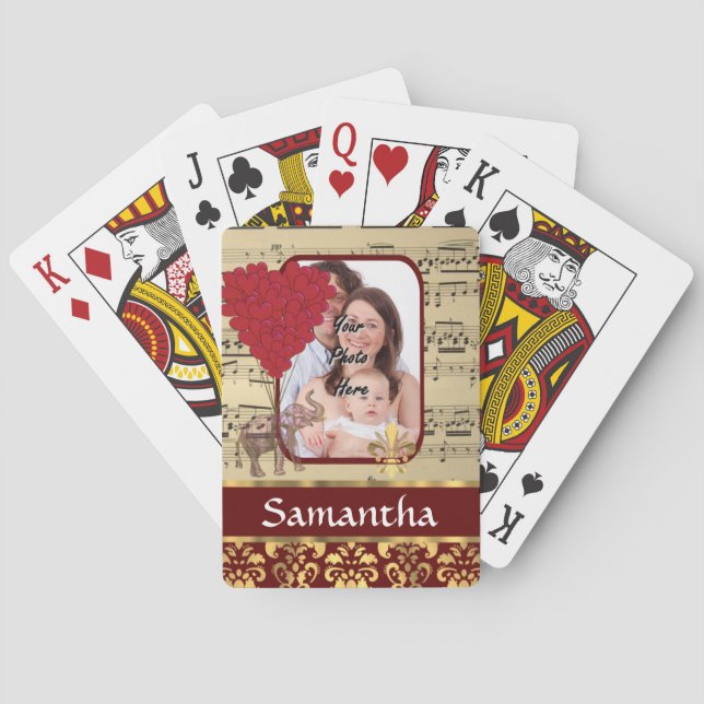 Jeu De Cartes Feuille éléphant et musique (dos)