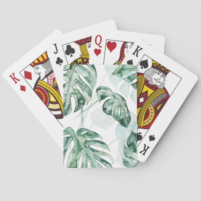 Jeu De Cartes Feuille fractionnée de palme tropicale (dos)