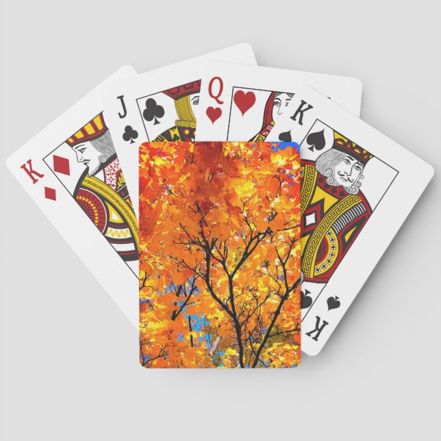 Jeu De Cartes Feuille orange (dos)