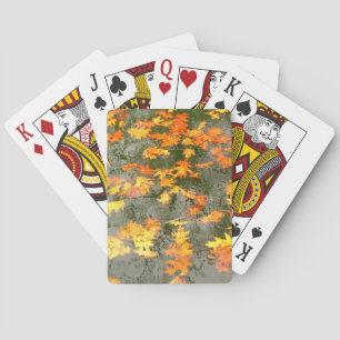 Jeu De Cartes feuille tombé sous la pluie d'automne
