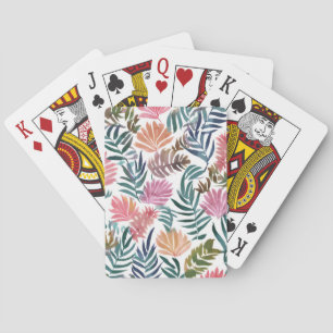 Jeu De Cartes Feuilles botaniques aquarelle Feuille florale co