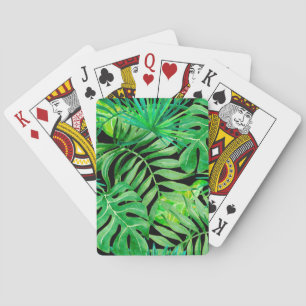 Jeu De Cartes Feuilles d'aquarelle tropicale : Élégance transpar