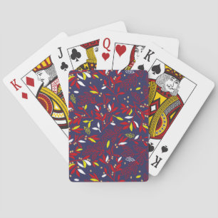 Jeu De Cartes Feuilles d'automne botaniques Or Rouge