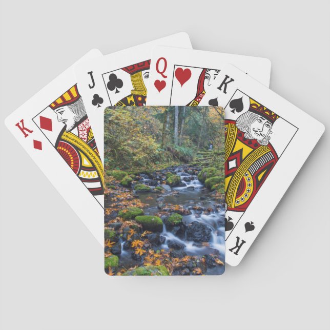 Jeu De Cartes Feuilles d'automne éparpillées le long du ruisseau (dos)