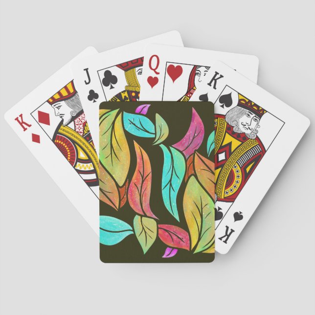 Jeu De Cartes Feuilles d'automne motif (dos)
