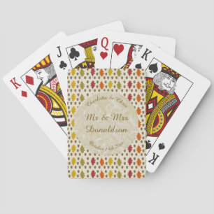 Jeu De Cartes Feuilles de chêne et Acorns Automne Mariage d'auto