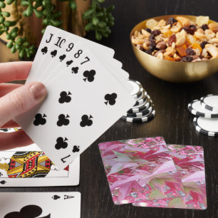 Jeu De Cartes Feuilles De Chute Rose Et Sage