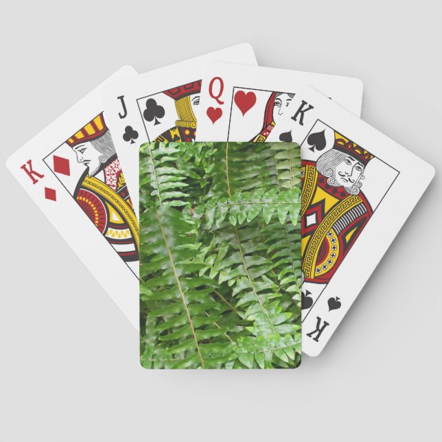 Jeu De Cartes Feuilles de fougère I Nature verte (dos)