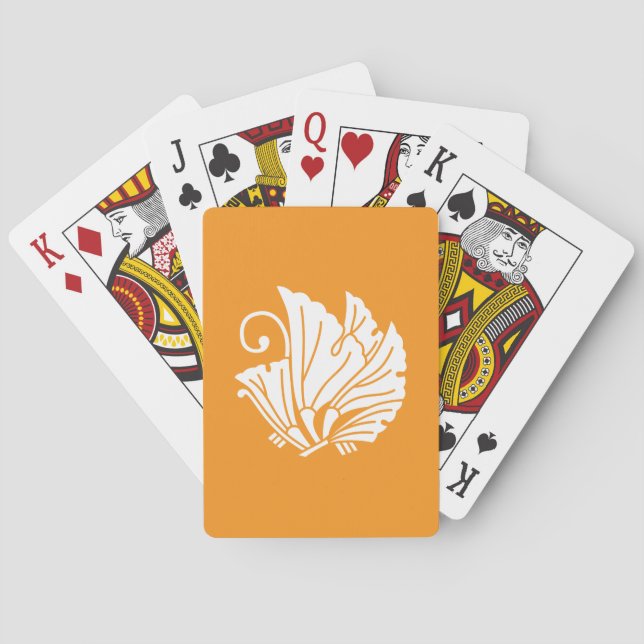 Jeu De Cartes Feuilles de ginkgo en forme de papillon (dos)