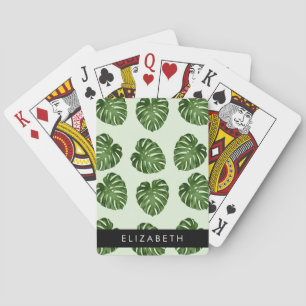 Jeu De Cartes Feuilles de palme, Motif tropical, Votre nom