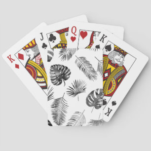 Jeu De Cartes Feuilles de palmier noir : vintage sans soudure.
