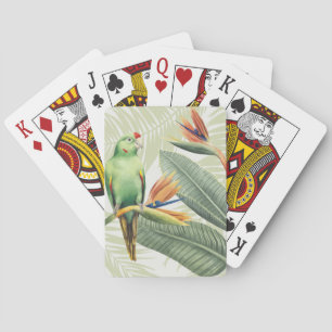 Jeu De Cartes Feuilles de palmiers à oiseaux verts