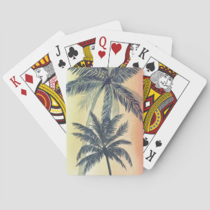 Jeu De Cartes Feuilles de palmiers tropicaux
