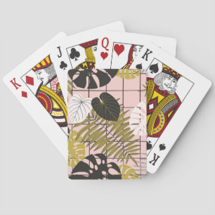 Jeu De Cartes Feuilles de palmiers tropicaux, été élégant.