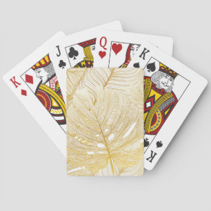 Jeu De Cartes Feuilles de palmiers tropicaux : motif vintage.