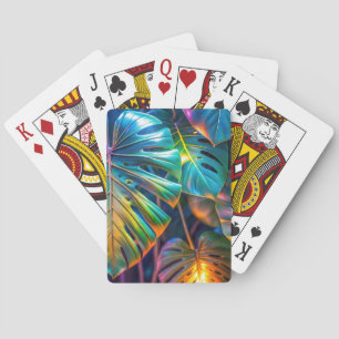 Jeu De Cartes Feuilles néons tropicaux