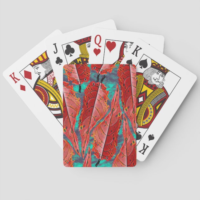 Jeu De Cartes Feuilles Rouges (dos)