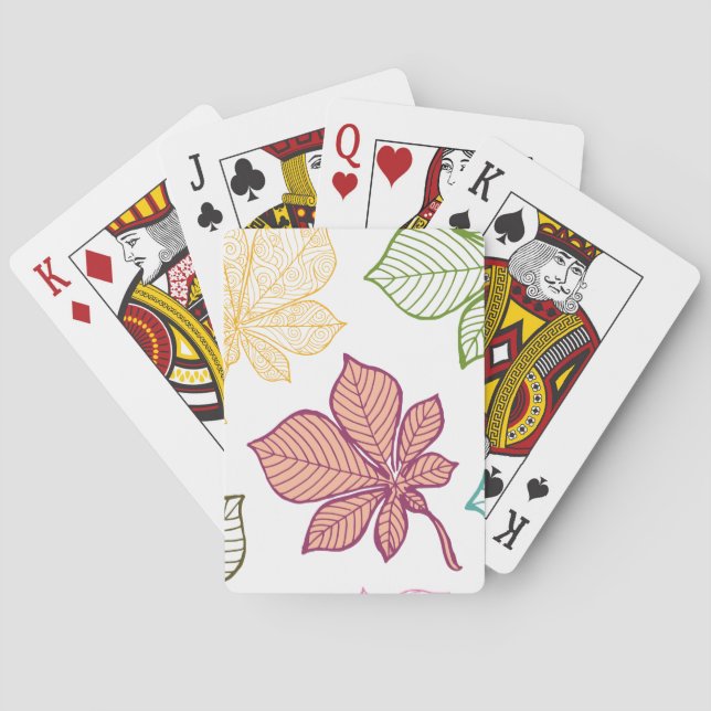 Jeu De Cartes Feuilles stylisées 8 (dos)