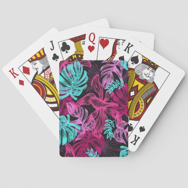 Jeu De Cartes Feuilles tropicaux (dos)