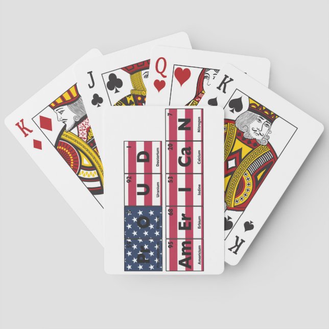 Jeu De Cartes Fier drapeau américain USA 4 juillet (dos)