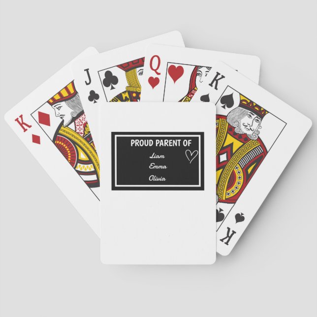 Jeu De Cartes Fier parent de [Nom 1], [Nom 2] et [Nom 3] (dos)