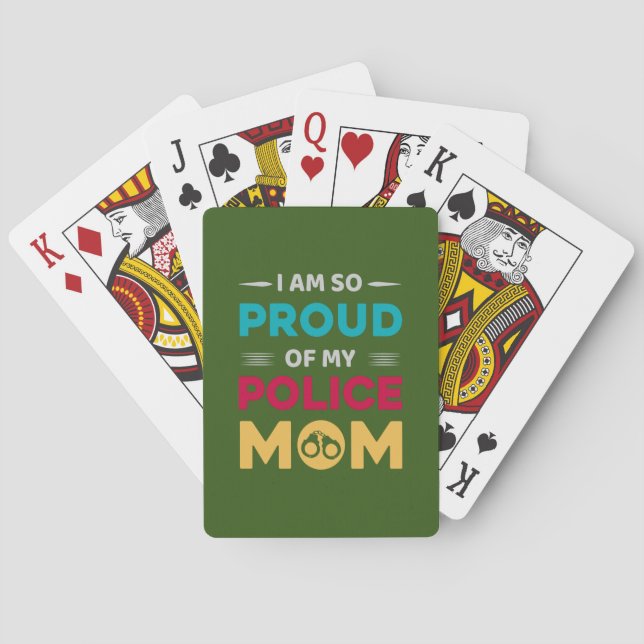 Jeu De Cartes Fière De Ma Mère De Police (dos)
