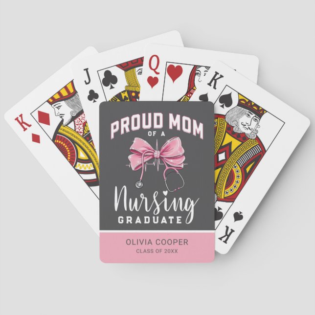 Jeu De Cartes Fière maman de l'infirmière diplômée (dos)