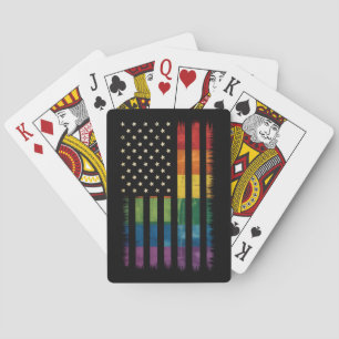 Jeu De Cartes Fierté USA Amérique détenue drapeau arc-en-ciel LG