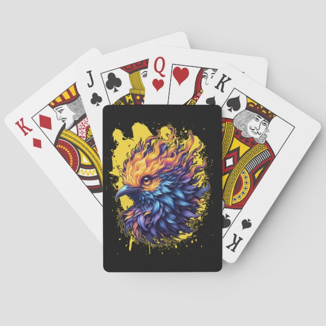 Jeu De Cartes Fiery Phoenix Bird Art (dos)