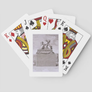 Jeu De Cartes Figure d'un sphinx en marbre blanc, portant un bro