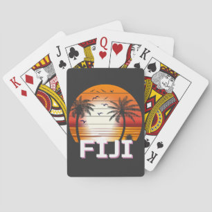 Jeu De Cartes Fiji Vintage Palm Trees Summer Beach