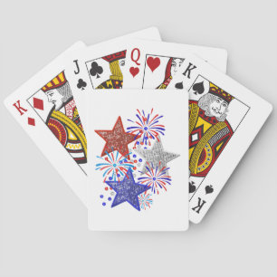 Jeu De Cartes Fille 4 juillet Femmes Rouge Blanc Bleu Étoile Amé