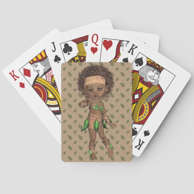 Jeu De Cartes Fille Africaine Jouant Des Cartes (dos)