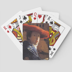 Jeu De Cartes Fille au chapeau rouge, c.1665 (huile sur panneau)