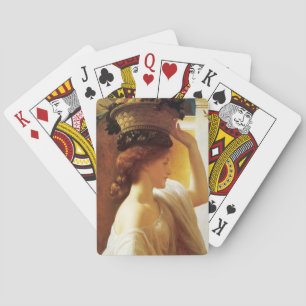 Jeu De Cartes Fille avec un panier de fruits (par Frederic Leigh