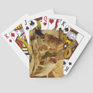 Jeu De Cartes Fille blonde priant avec son chien et son chat