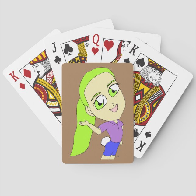Jeu De Cartes fille chibi avec une queue de lapin    (dos)