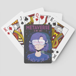 Jeu De Cartes Fille d'anime lunettes de réalité virtuelle Cartes