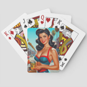 Jeu De Cartes Fille de beauté rétro des années 1950